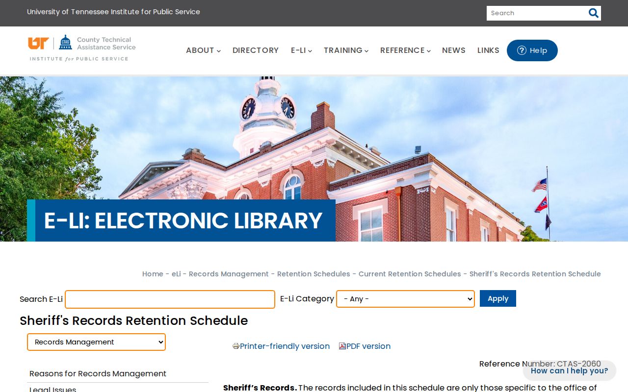 Tennessee retention schedule for White County release records